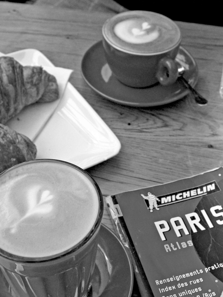 Paris Croissant Café BandW © French Moments